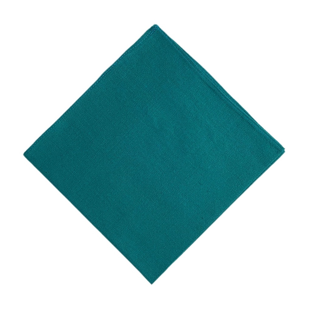 Teal Blue Silk Pocket Square Handkerchief